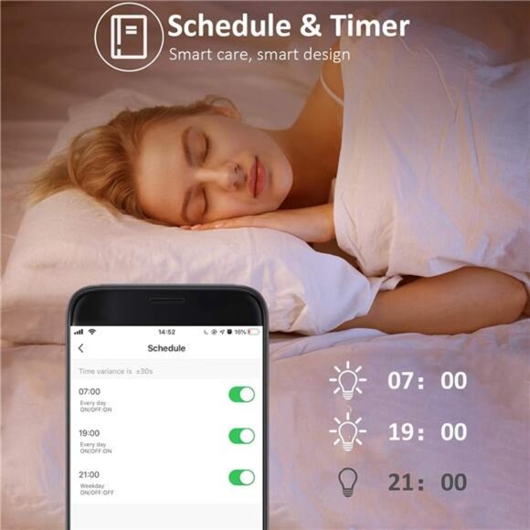 Smart LED Light Bulbs 150W Equivalent, 1600LM 16W Alexa Light Bulbs, A19 E26 - Picture 6 of 14